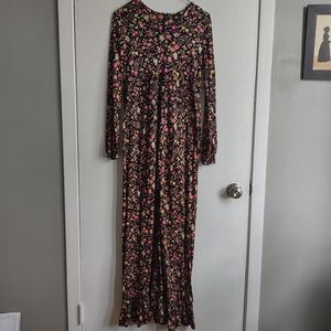 Vintage 60s 70s Floral Maxi Dress